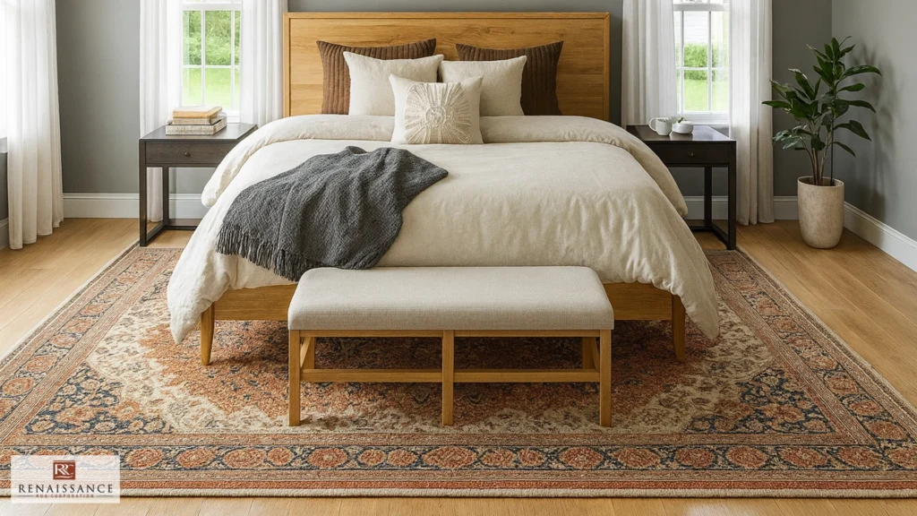 rug size guide for bedroom